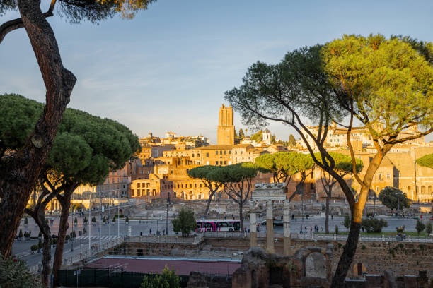 istock Ruins at Roman Forum in Rome on sunset 1391164432
