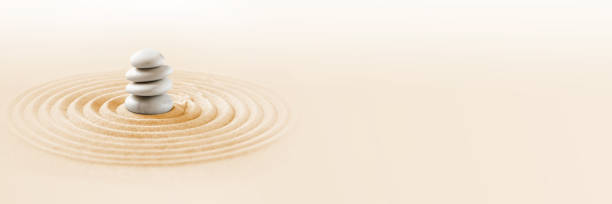 istock Zen japanese garden background. Horizontal banner 1391165481