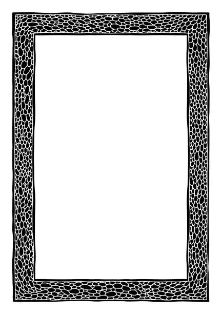 Vector illustration of Decorative frame A4 format.