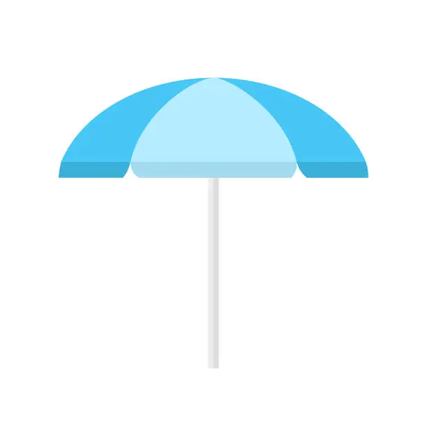 Vector illustration of Beach umbrella icon on white background.