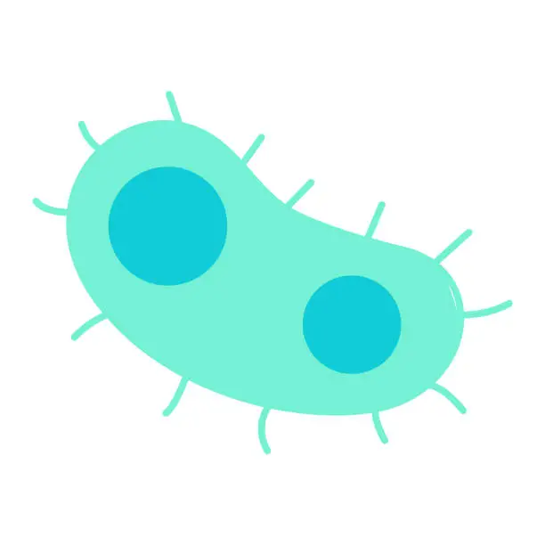 Vector illustration of Green bacteria semi flat color vector object