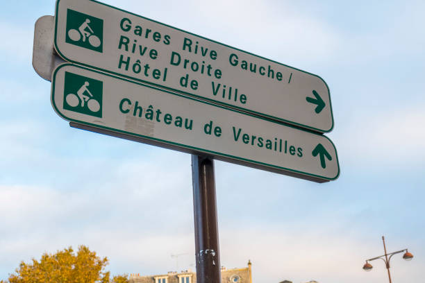 istock Bicycle route signs in Versailles, France 1391172017