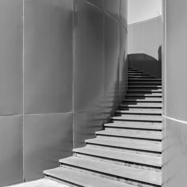 istock Spiral staircase, monochrome image 1391172760
