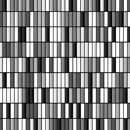 Grayscale rectangles in different size in rows