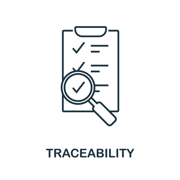 Traceability icon outline style. Thin line creative Traceability icon for logo, graphic design and more Traceability icon outline style. Thin line creative Traceability icon for logo, graphic design and more. traceability stock illustrations