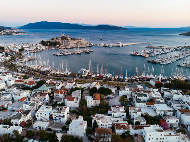 Aerial View of Bodrum at Afternoon Aerial View of Bodrum at Afternoon bodrum stock pictures, royalty-free photos & images