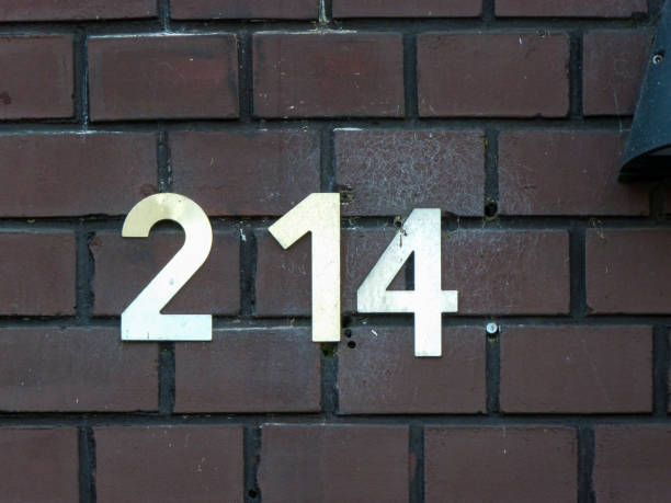 istock Metal home number on a wall 1391181001