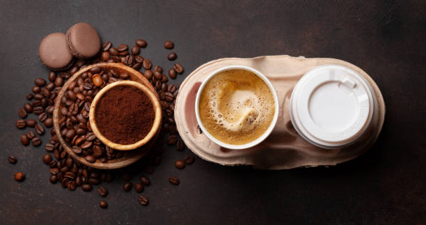 istock Takeaway cups, roasted coffee beans and ground coffee 1391184565