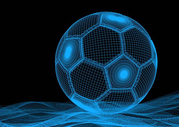 Metallic Soccer Ball. 3D illustration. 3D CG. High resolution. Soccer Full collection of icons like that is in my portfolio baka stock illustrations