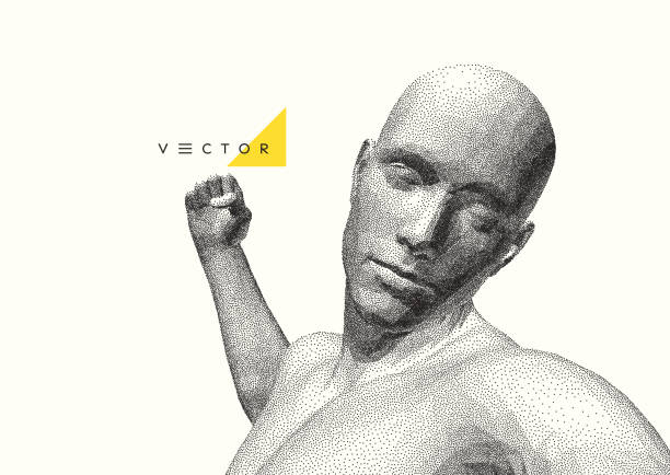 istock Angry man raised fist. Ready to punch. Bully. 3d vector illustration. 1391187313