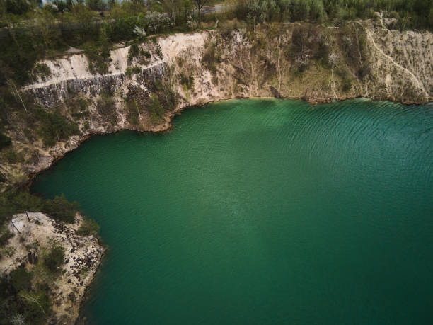 istock Aerial drone view Basalt columns Amazing industrial landscape 1391187528