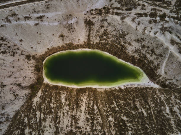 istock Aerial drone view a green lake formed on phosphogypsum waste 1391187548
