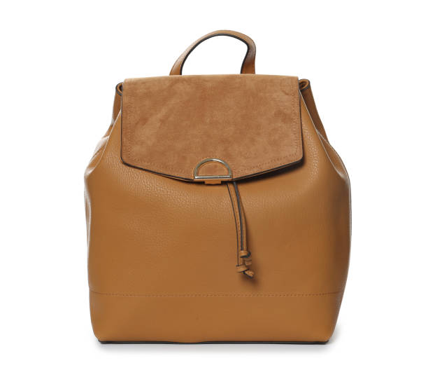 istock Stylish leather women's backpack isolated on white 1391191099