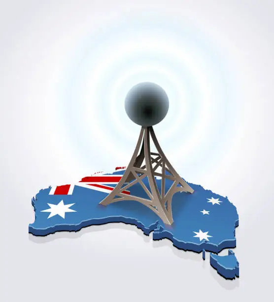 Vector illustration of Antenna and telecommunications in Australia