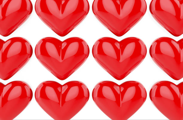 istock Red color heart shapes icon pattern love & romance themed on isolated background. 1391197740
