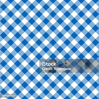 istock Blue white plaid vector texture 1391204531