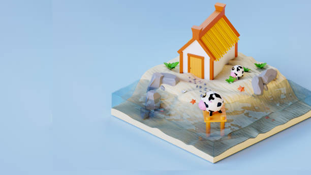 istock 3d illustration house on the sandy shore 1391204844