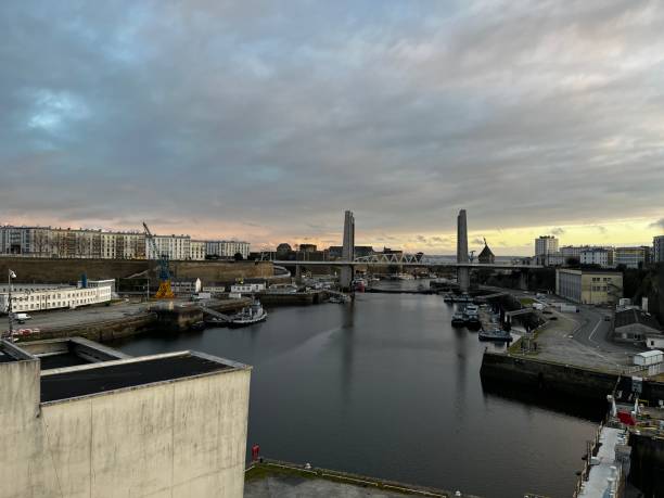 Pont de Recouvrance in Brest, France. Taken from the Plateau des Capucins