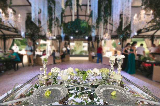 Wedding tables ready for dinner