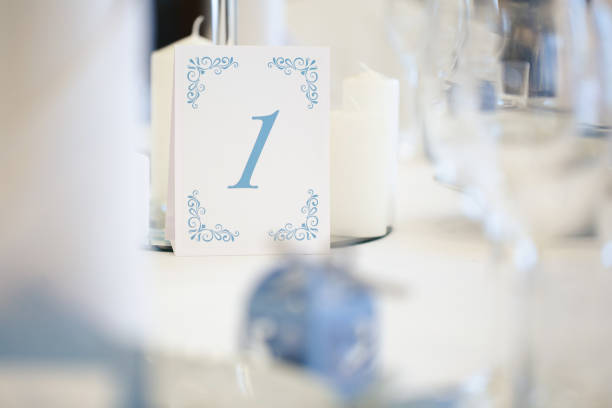 istock Guest table number. Wedding table in the restaurant 1391211330