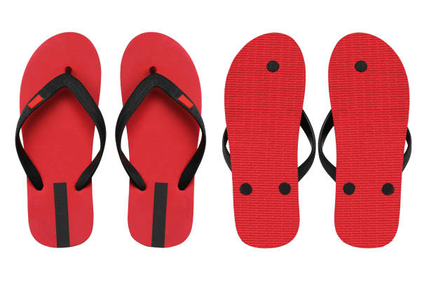 istock Flip flops or slippers beach isolated on white 1391212854