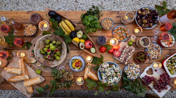 jasna piękna kolacja - refreshment dinner table vegetable zdjęcia i obrazy z banku zdjęć