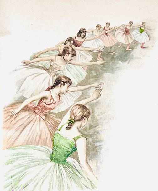 istock Ballet lesson, group of teenager in a row, arms raised 1391224634