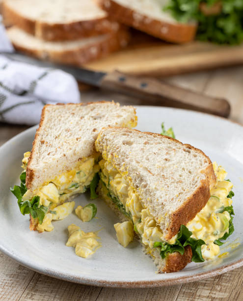 istock Egg salad sandwich on a plate 1391224650