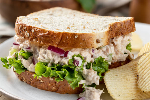 istock Tuna salad sandwich on whole grain bread 1391224651