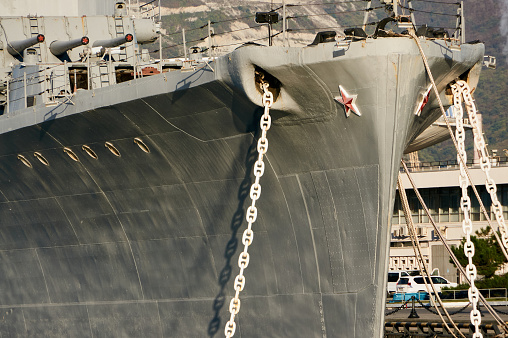 FA18 SuperHornet military jet on board the USS Carl Vinson undergoes maintenance