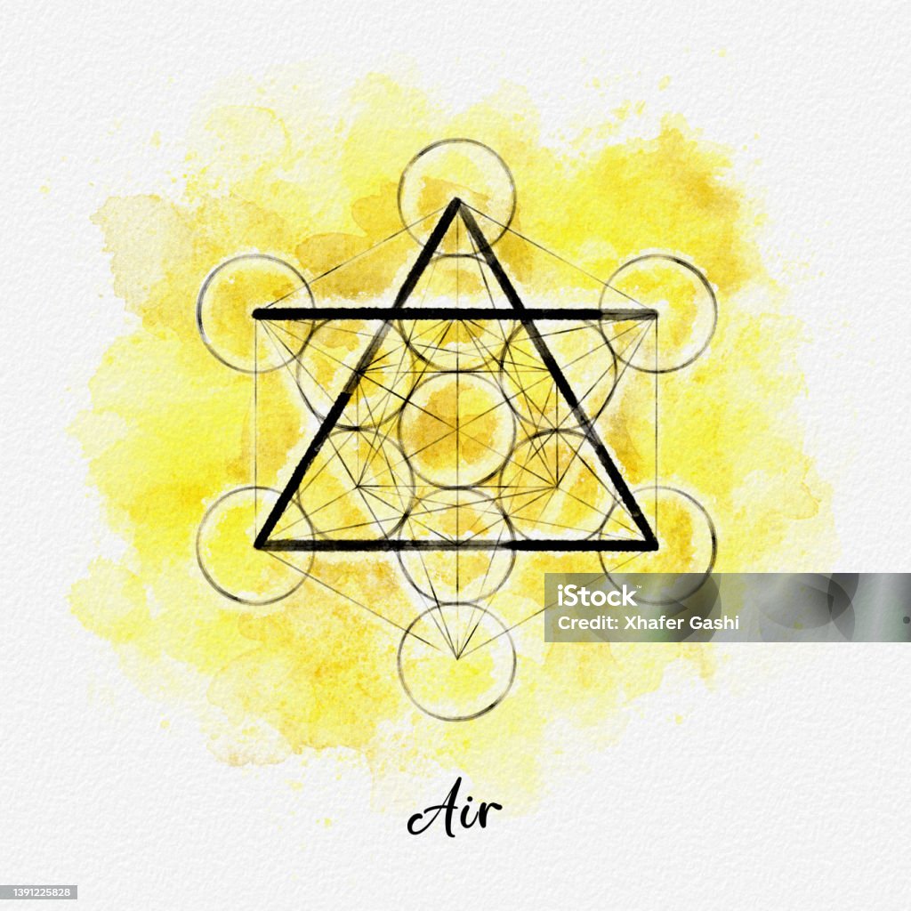 Watercolor Alchemy Symbols Line Triangle And Circle Symbols Air Magic  Element Wicca Stock Illustration - Download Image Now - iStock