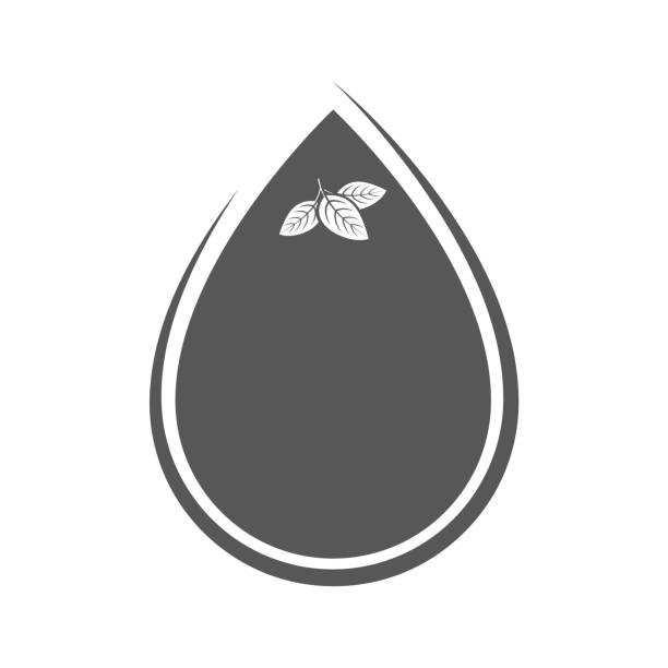 ilustrações, clipart, desenhos animados e ícones de queda de óleo cosmético com folhas frescas - silhouette water computer icon cosmetics