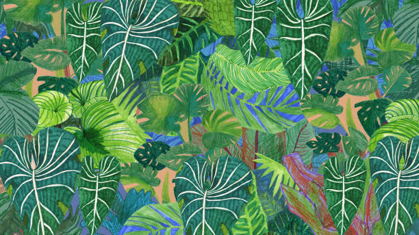 緑豊かな植物 - soft coral illustrations点のイラスト素材／クリップアート素材／マンガ素材／アイコン素材