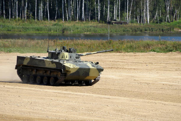 istock Russian tracked combat vehicle landing BMD-4M in battle 1391235829