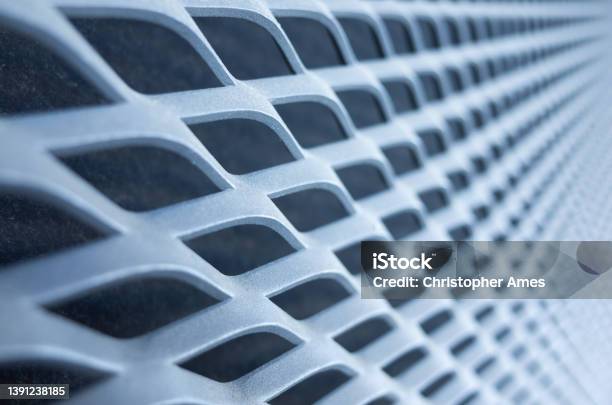Expanded Aluminium Metal Sheet Grill Background Stock Photo - Download Image Now - Metal, Perforated, Cladding - Construction Equipment
