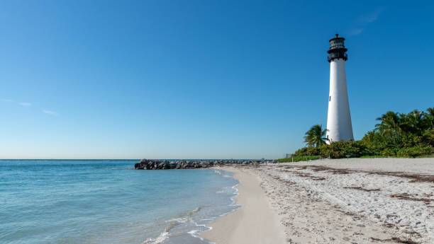 istock Cape Florida lighthouse on the beach 1391239423