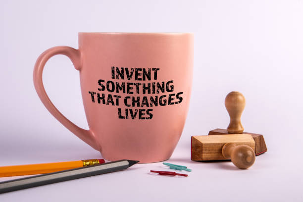 istock Invent Something That Changes Lives. Coffee mug on a white background 1391239741