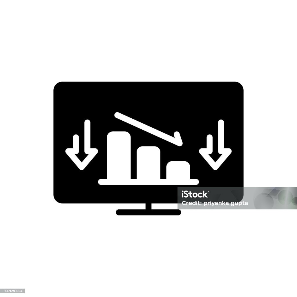 Decrease Lessen Stock Illustration - Download Image Now - Chart, Data ...