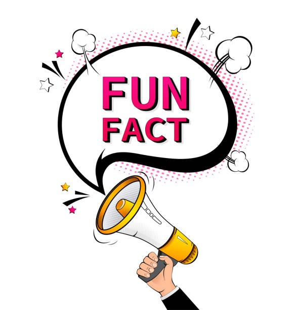 Fun fact. Badge with megaphone icon. Pop style vector illustration on white background Fun fact. Badge with megaphone icon. Pop style vector illustration on white background. fact bubble stock illustrations