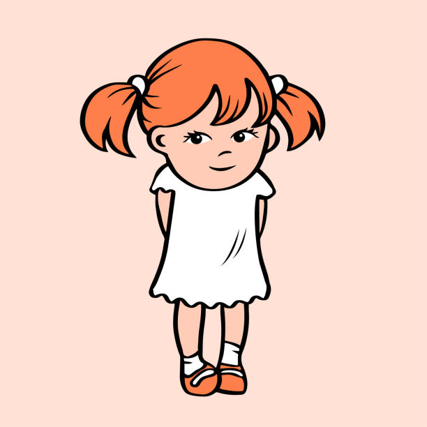 653 Shy Little Girl Cartoon Illustrations & Clip Art - iStock
