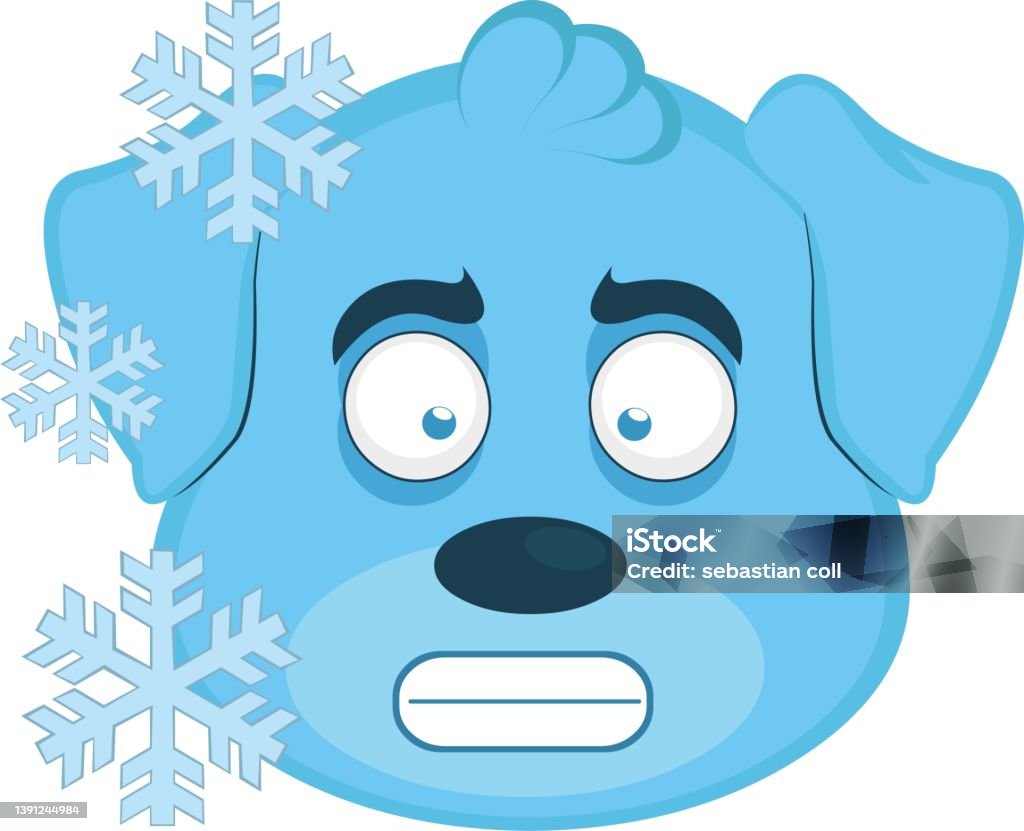 Vector Illustration Face Dog Cartoon Frozen Frost Stock Illustration -  Download Image Now - Animal, Animal Body Part, Animal Head - iStock
