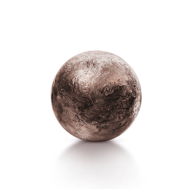 istock Old rusty iron metal ball isolated on white background. 3d render 1391245029