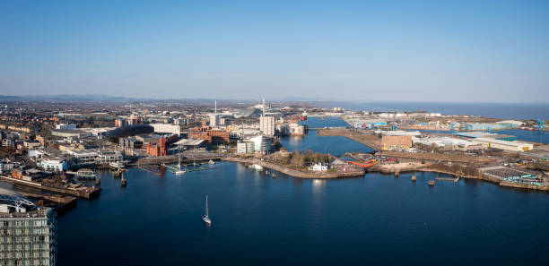 Aerial view of Cardiff Bay