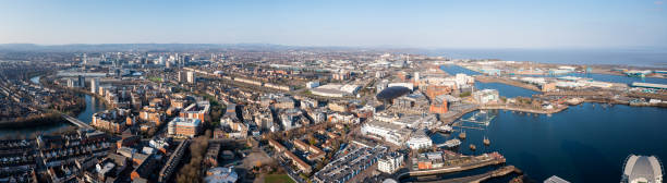 Aerial view of Cardiff Bay