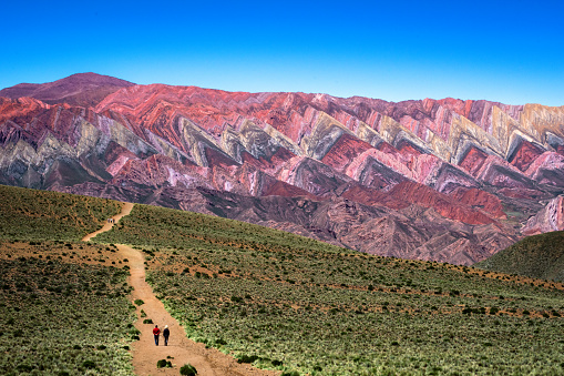 The Hornocal , Jujuy, Argentina. Mountain of fourteen colors in the north of Argentina. Argentinian landscape. Stunning landscapes of South America.