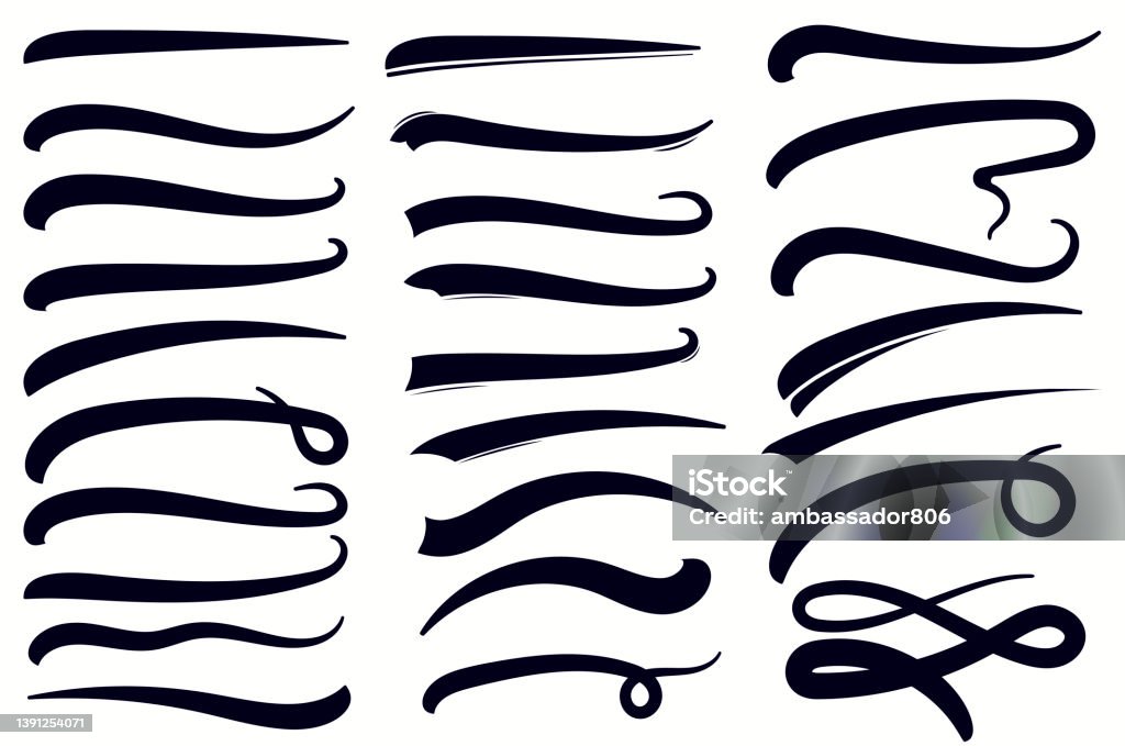 Underline Swishes Tail Swooshes Set For Athletic Typography Vector Stock  Illustration - Download Image Now - iStock
