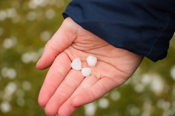 istock Child with hailstones in hand 1391256837