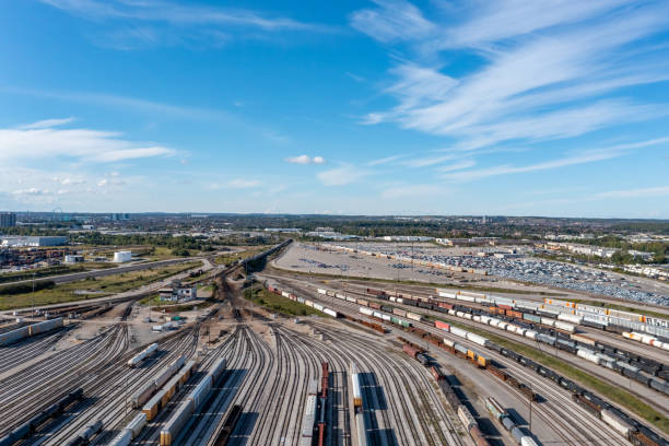 istock Aerial View of Rail Classification Yard, The MacMillan Yard, Maple, Vaughan, Canada 1391259507