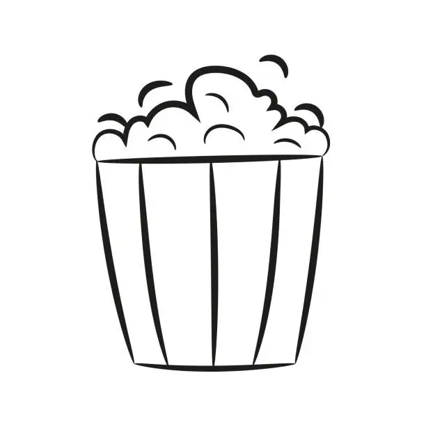 Vector illustration of Popcorn Line Art