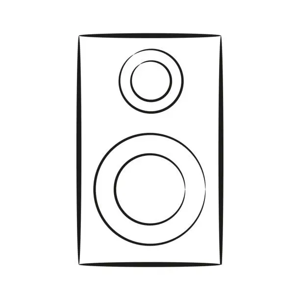 Vector illustration of Music Speaker Line Art